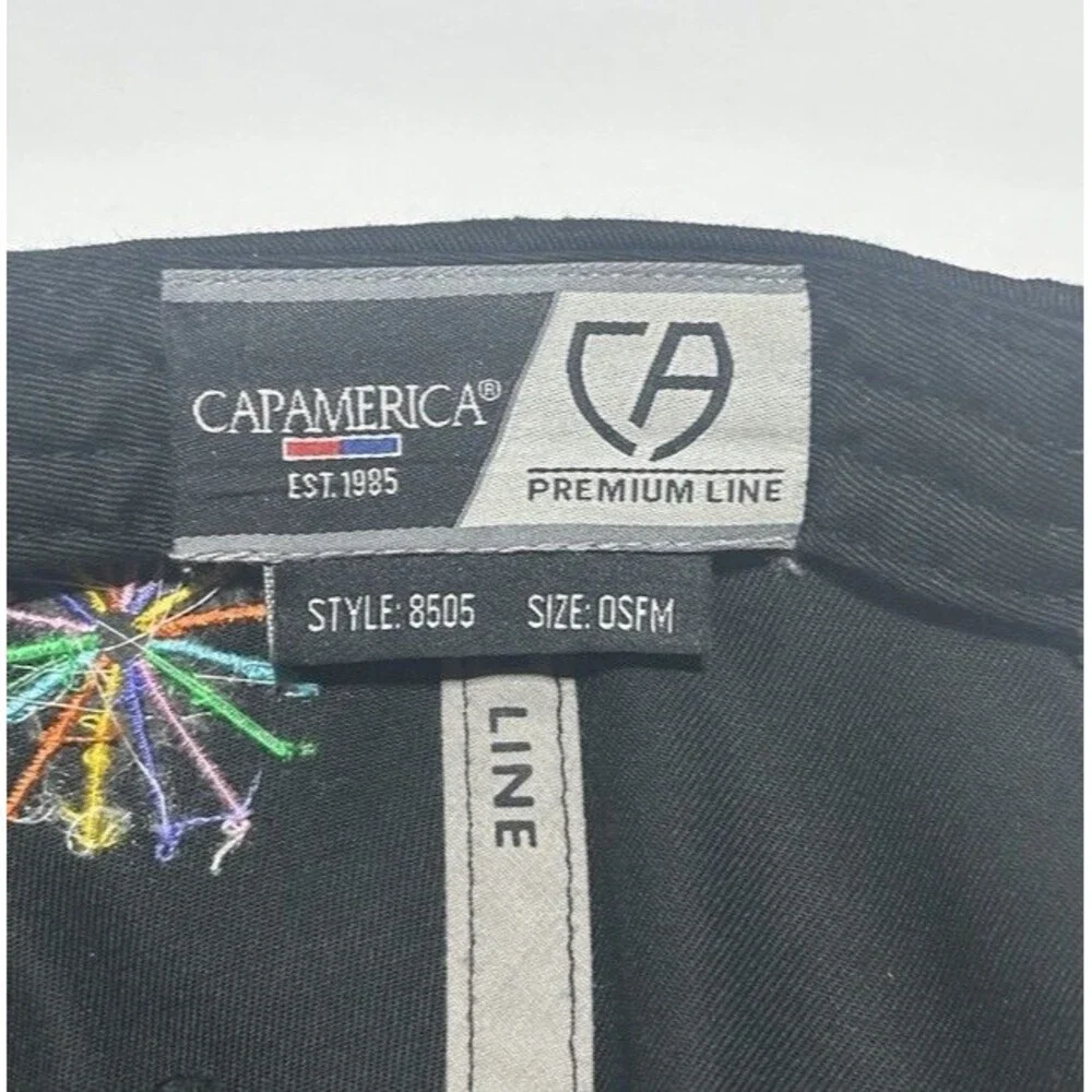CapAmerica Premium Line 'RALLY' Black Snapback Hat Style 8505 OSFM